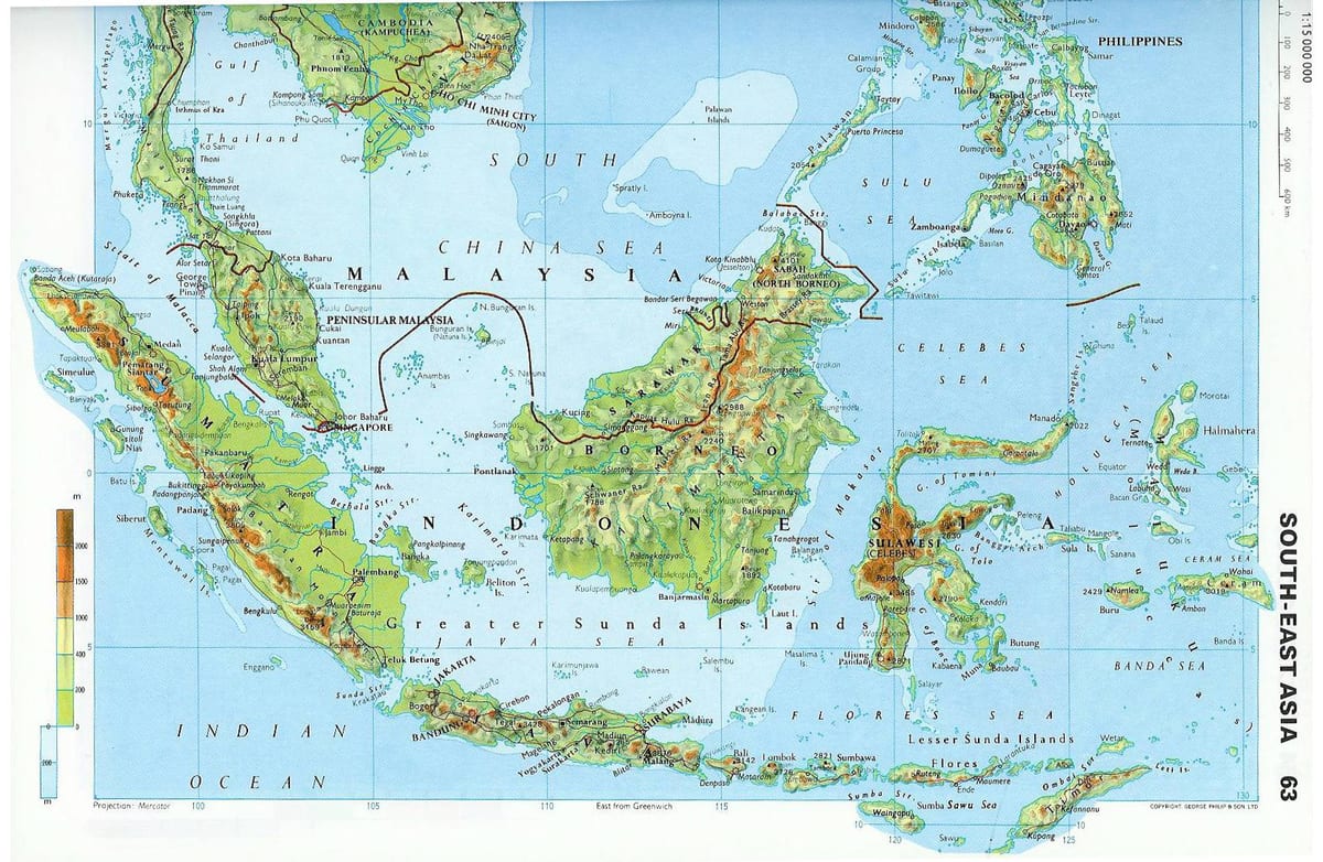 malaisia contorno mapa