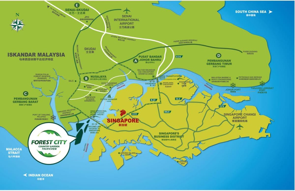 mapa do bosque da cidade malaisia