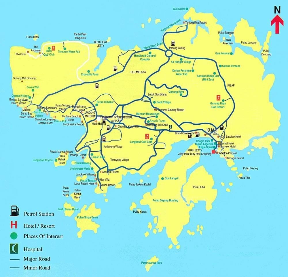 mapa de malaisia e langkawi