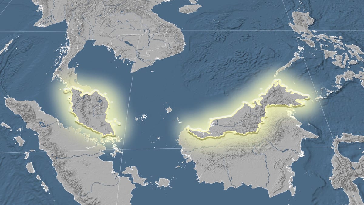mapa de malaisia elevación