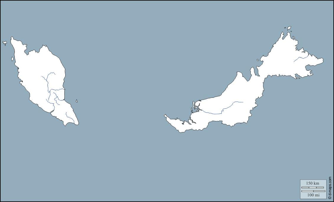 mapa de malaisia mapa contorno