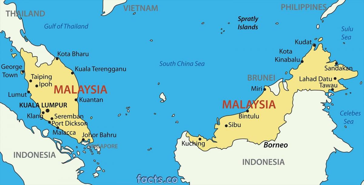 un mapa de malaisia
