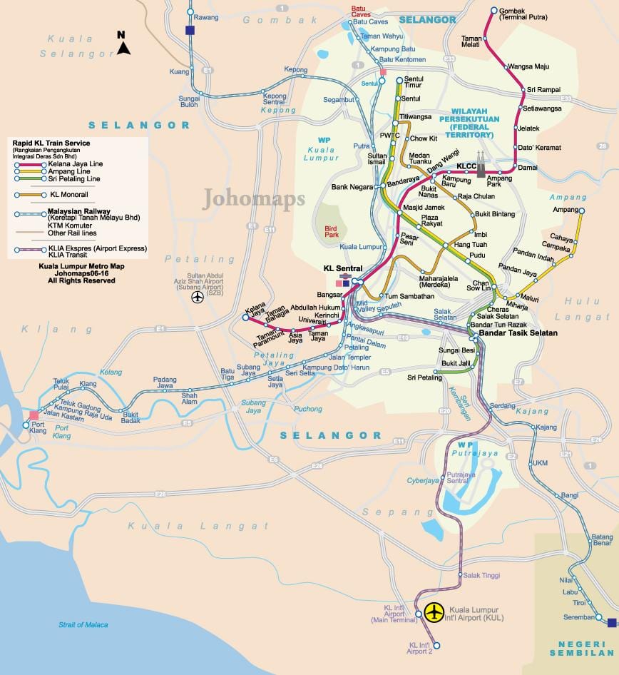 malaisia metro mapa
