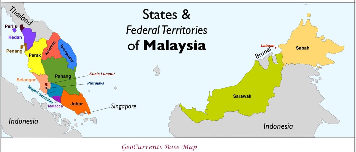 mapa de malaisia provincia
