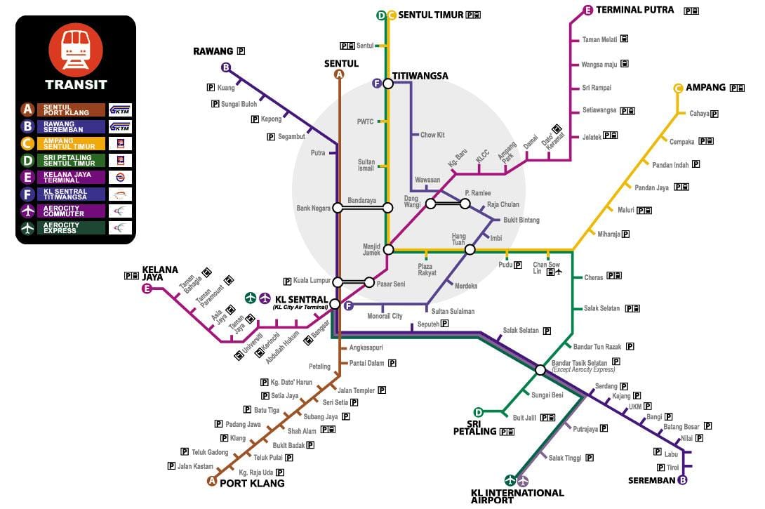 mapa de malaisia de transporte