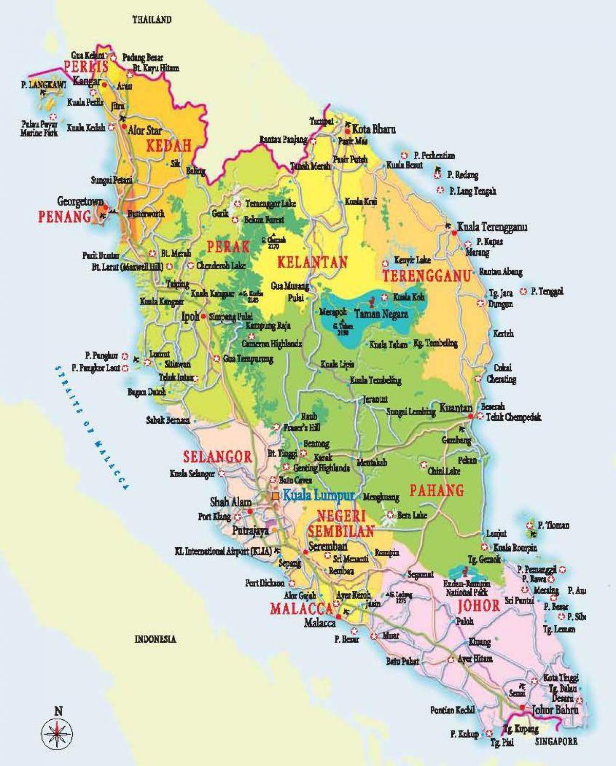 mapa de occidente malaisia