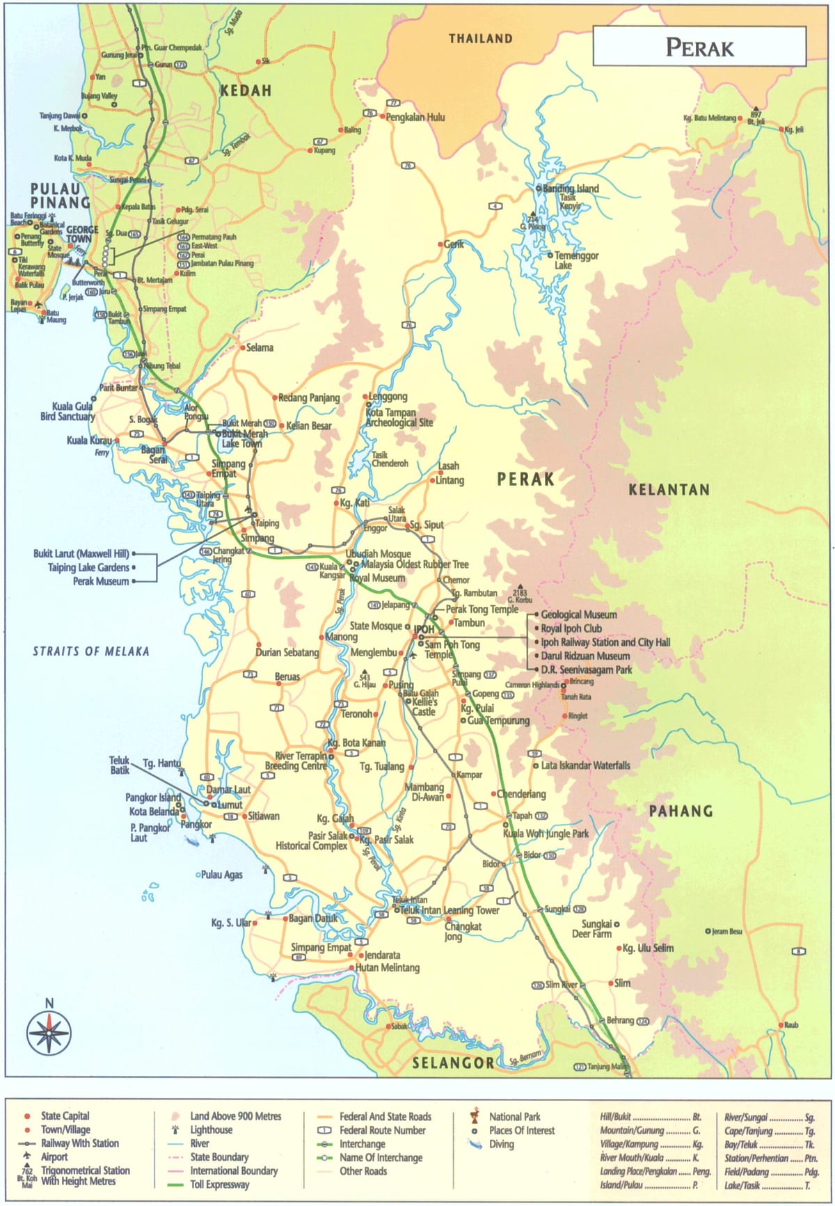 mapa de perak estado malaisia