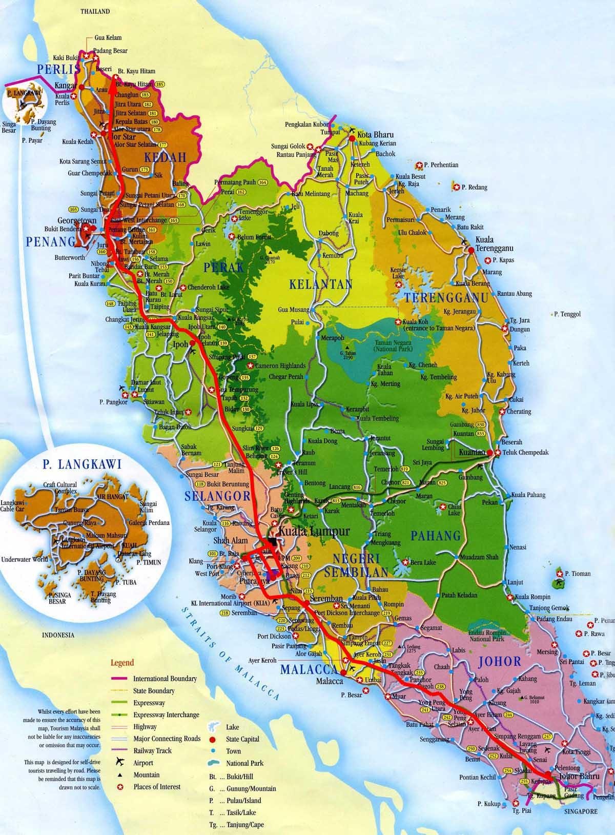 mapa do sur de malaisia
