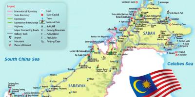 Mapa de medio malaisia