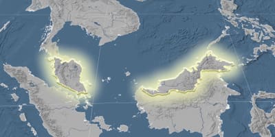 Mapa de malaisia elevación 
