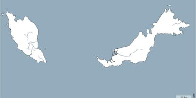 En branco mapa de malaisia