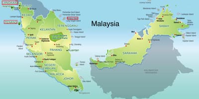Mapa de malaisia e illas