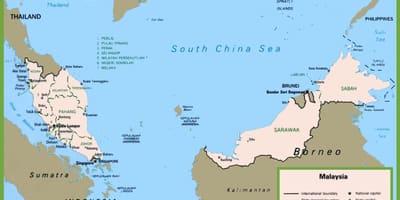 Mapa de malaisia política 