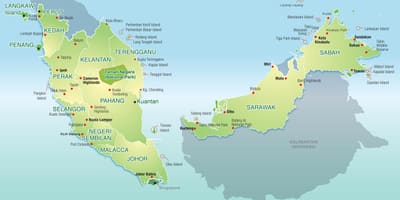 Mapa de malaisia montañas