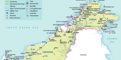 Mapa de malaisia parques nacionais