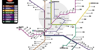 Mapa de malaisia de transporte