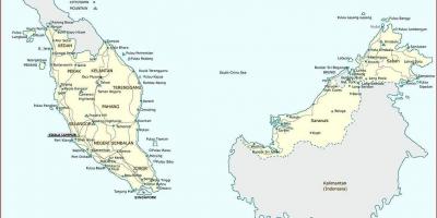 Mapa detallado de malaisia