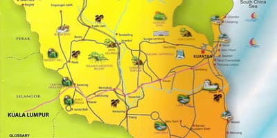 Mapa de pahang estado malaisia