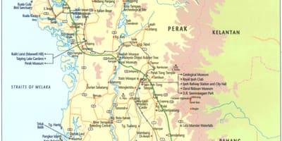 Mapa de perak estado malaisia