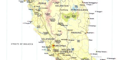 Malaisia estrada mapa as direccións